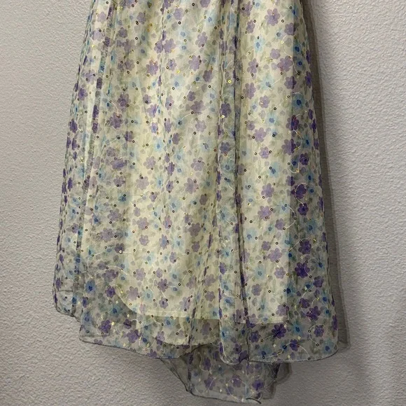 Lucy in the Sky Mesh Sequin Floral Babydoll Dress - Picture 6 of 13